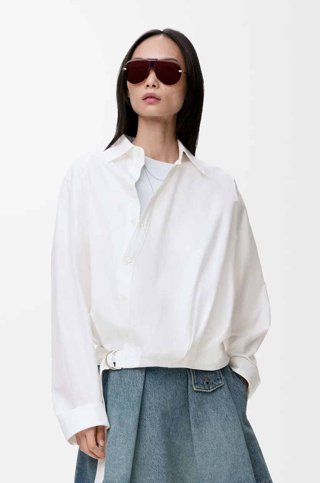 Draped Shirt In Cotton