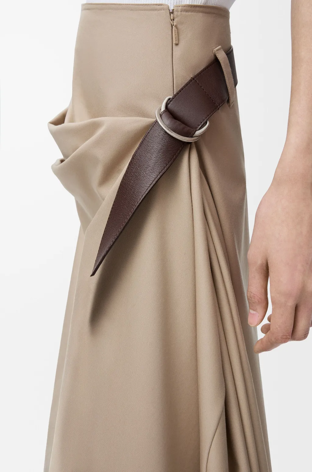Belted Skirt In Cotton And Silk