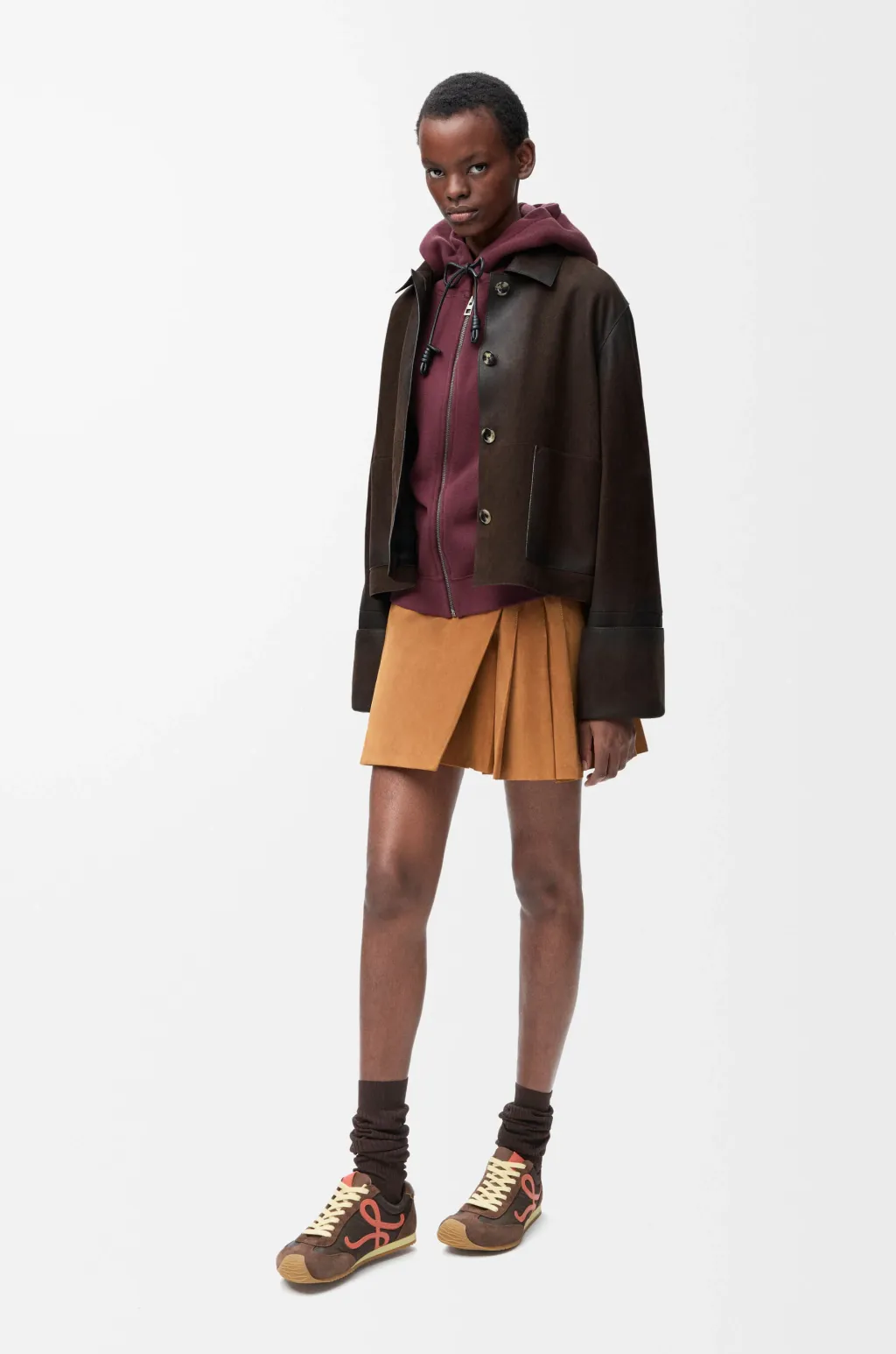 Turn-Up Jacket In Suede Lambskin