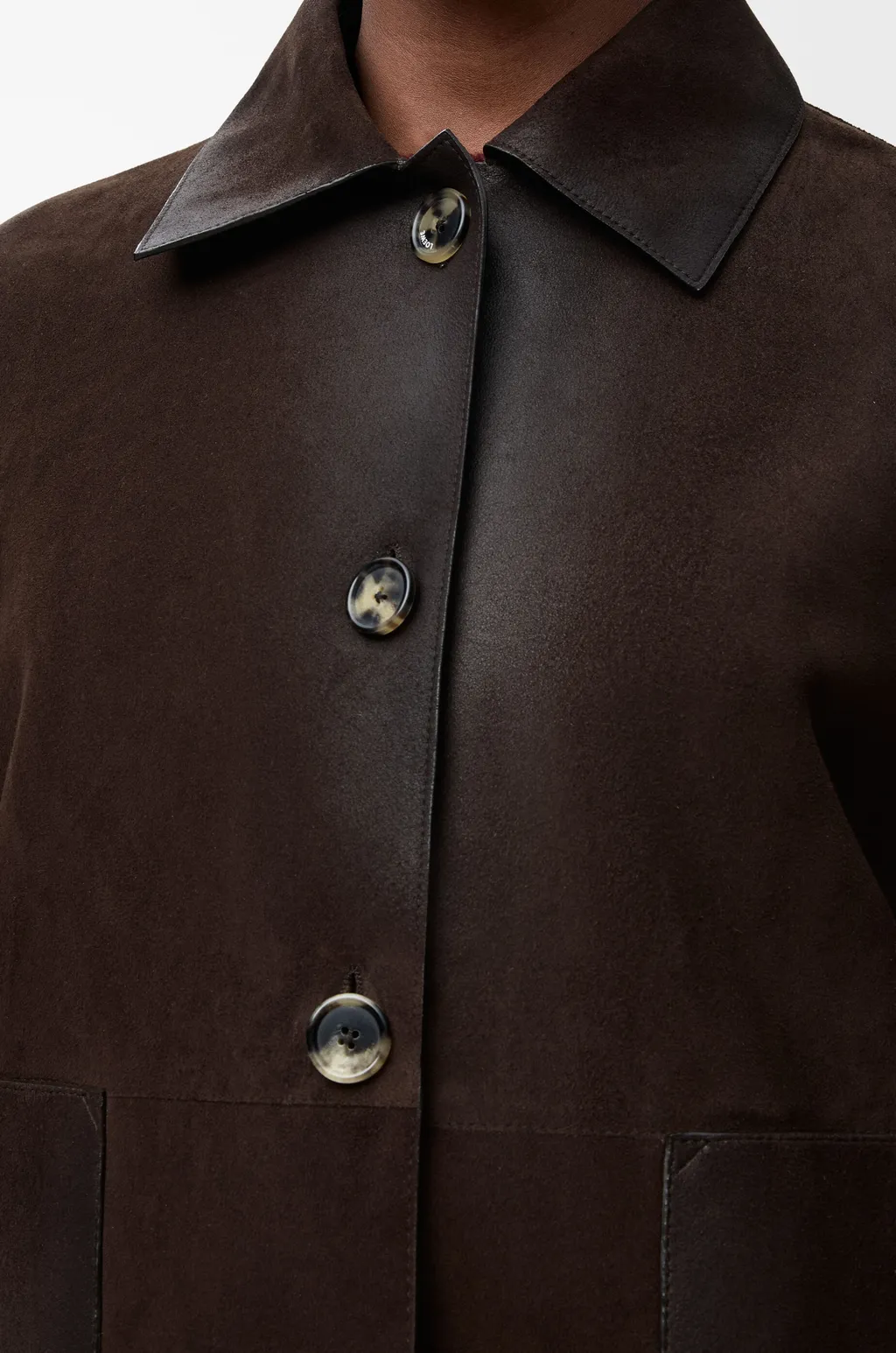 Turn-Up Jacket In Suede Lambskin