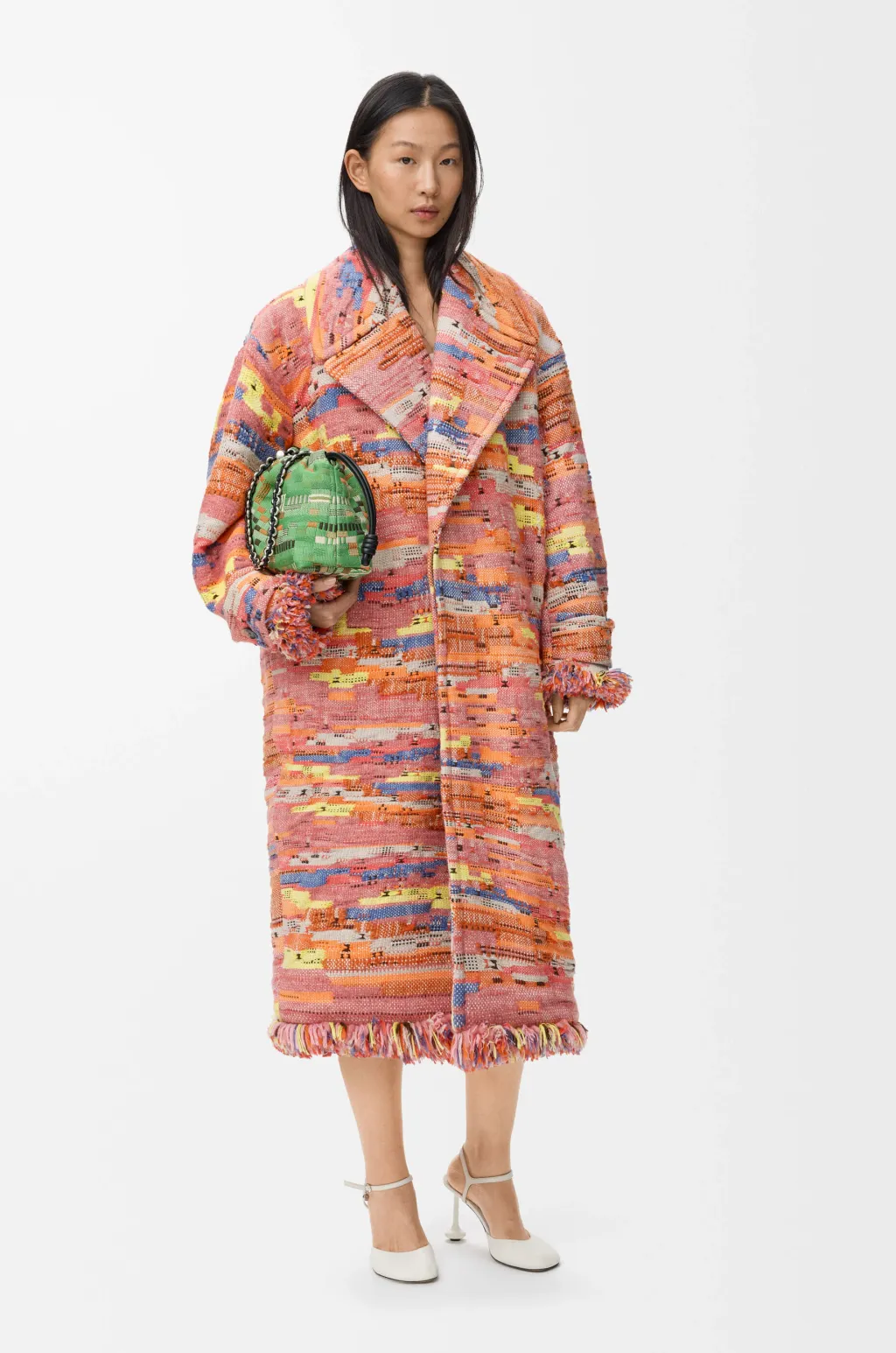 Coat In Wool Blend Jacquard