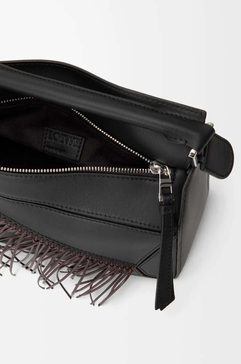 Fringe Small Puzzle Bag In Classic Calfskin