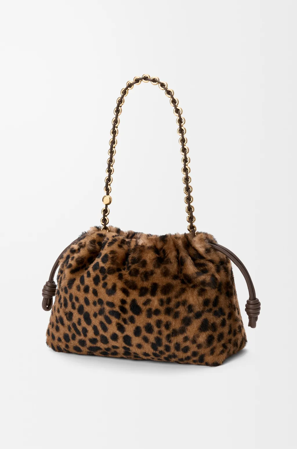 Medium Flamenco Purse In Printed Shearling