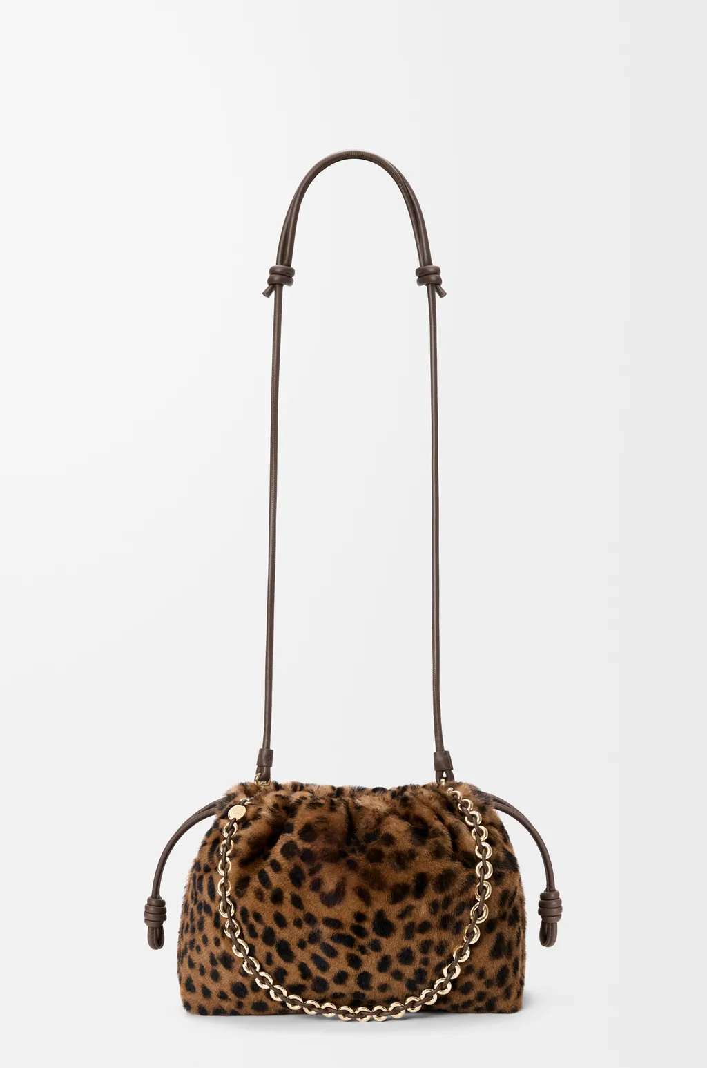Medium Flamenco Purse In Printed Shearling