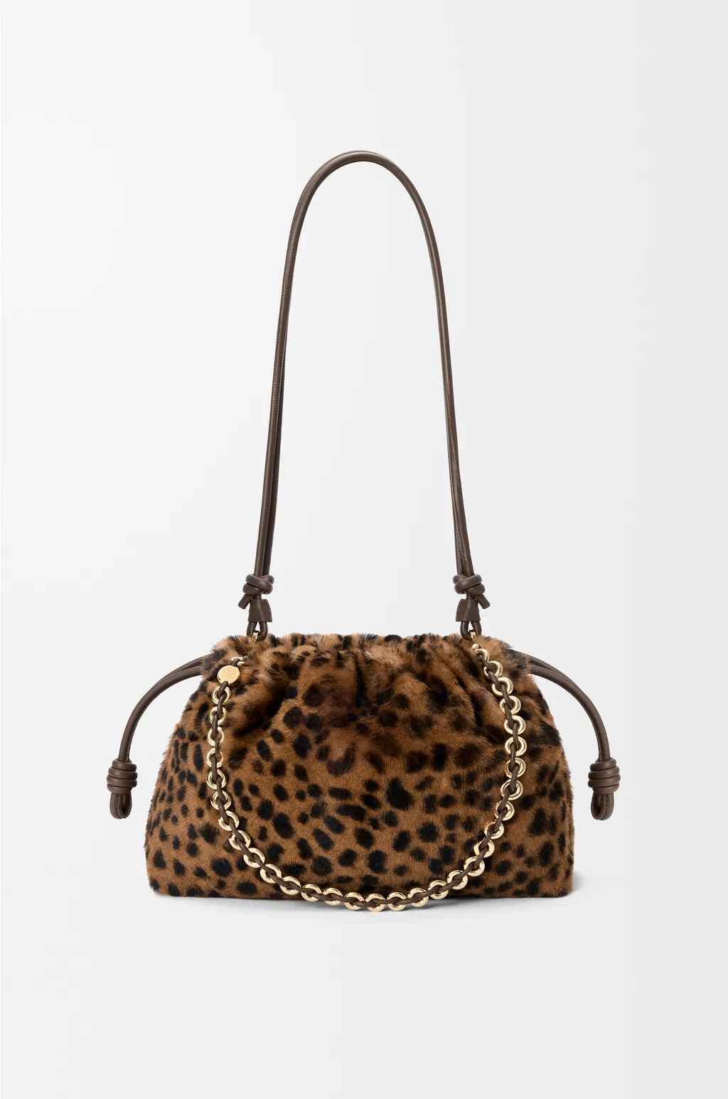 Medium Flamenco Purse In Printed Shearling