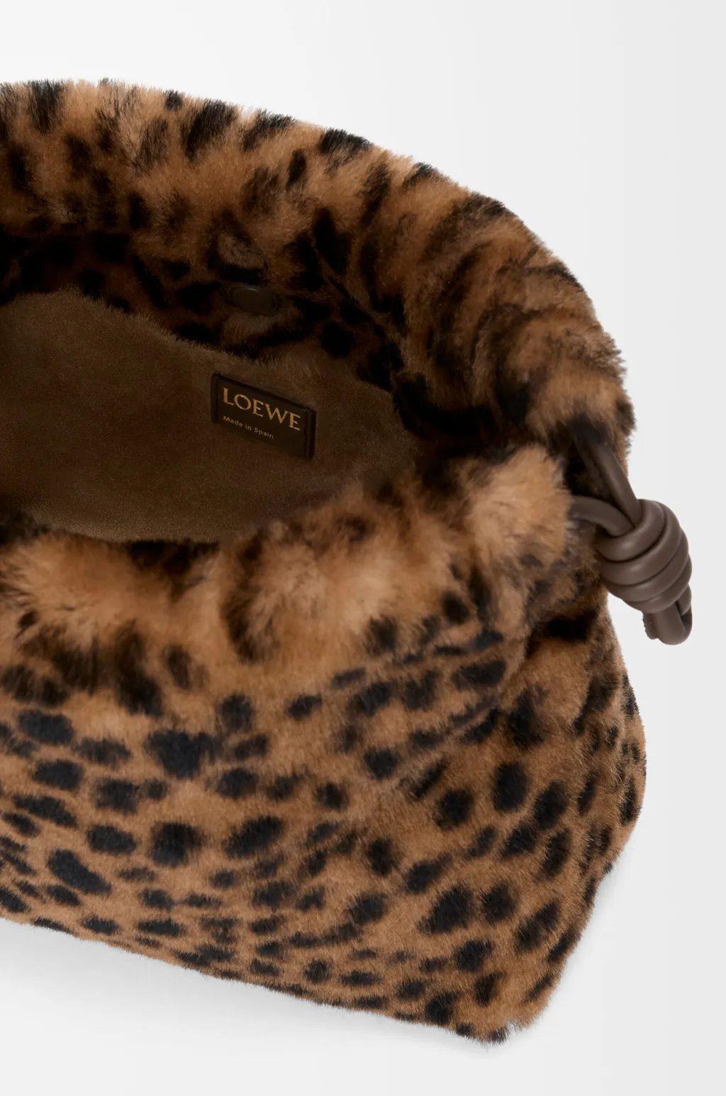 Medium Flamenco Purse In Printed Shearling