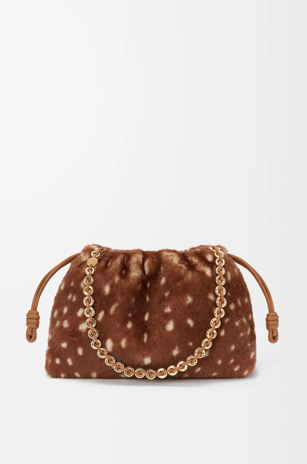 Medium Flamenco Purse In Printed Shearling