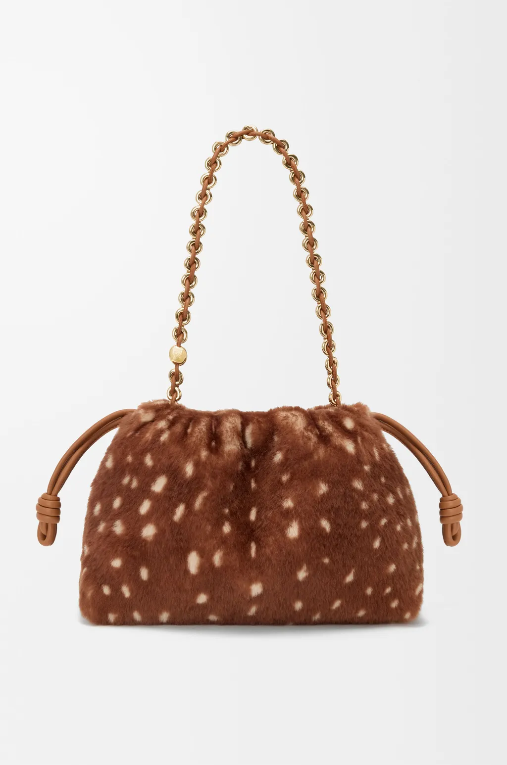 Medium Flamenco Purse In Printed Shearling