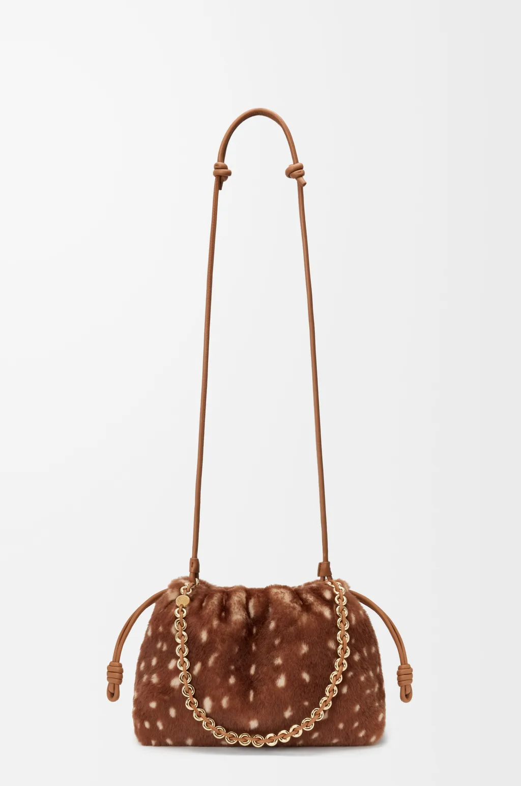 Medium Flamenco Purse In Printed Shearling
