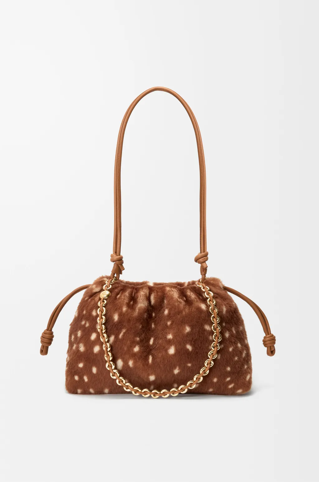 Medium Flamenco Purse In Printed Shearling
