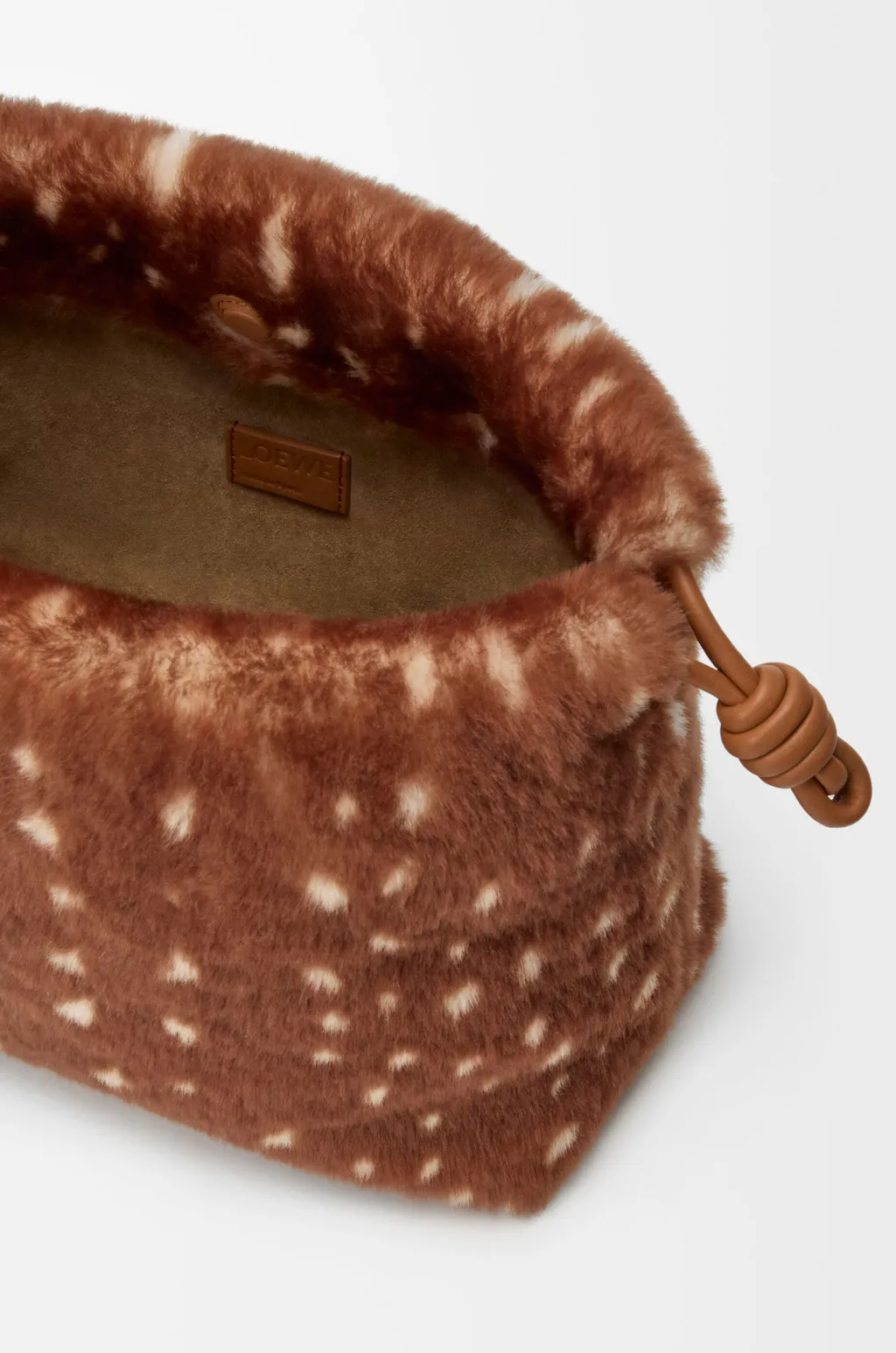 Medium Flamenco Purse In Printed Shearling