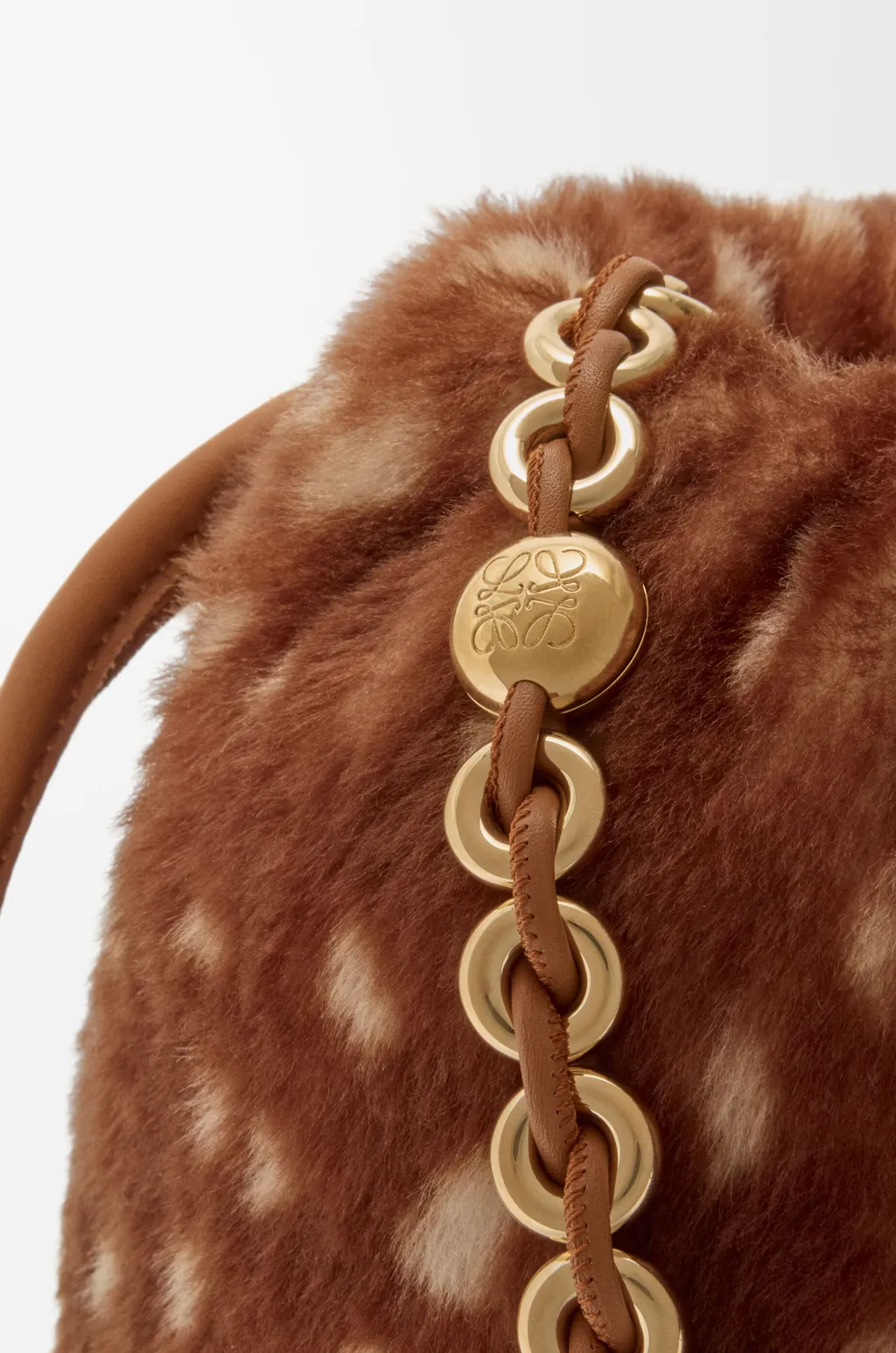 Medium Flamenco Purse In Printed Shearling