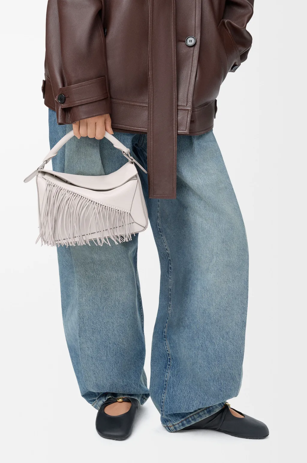 Fringe Small Puzzle Bag In Classic Calfskin