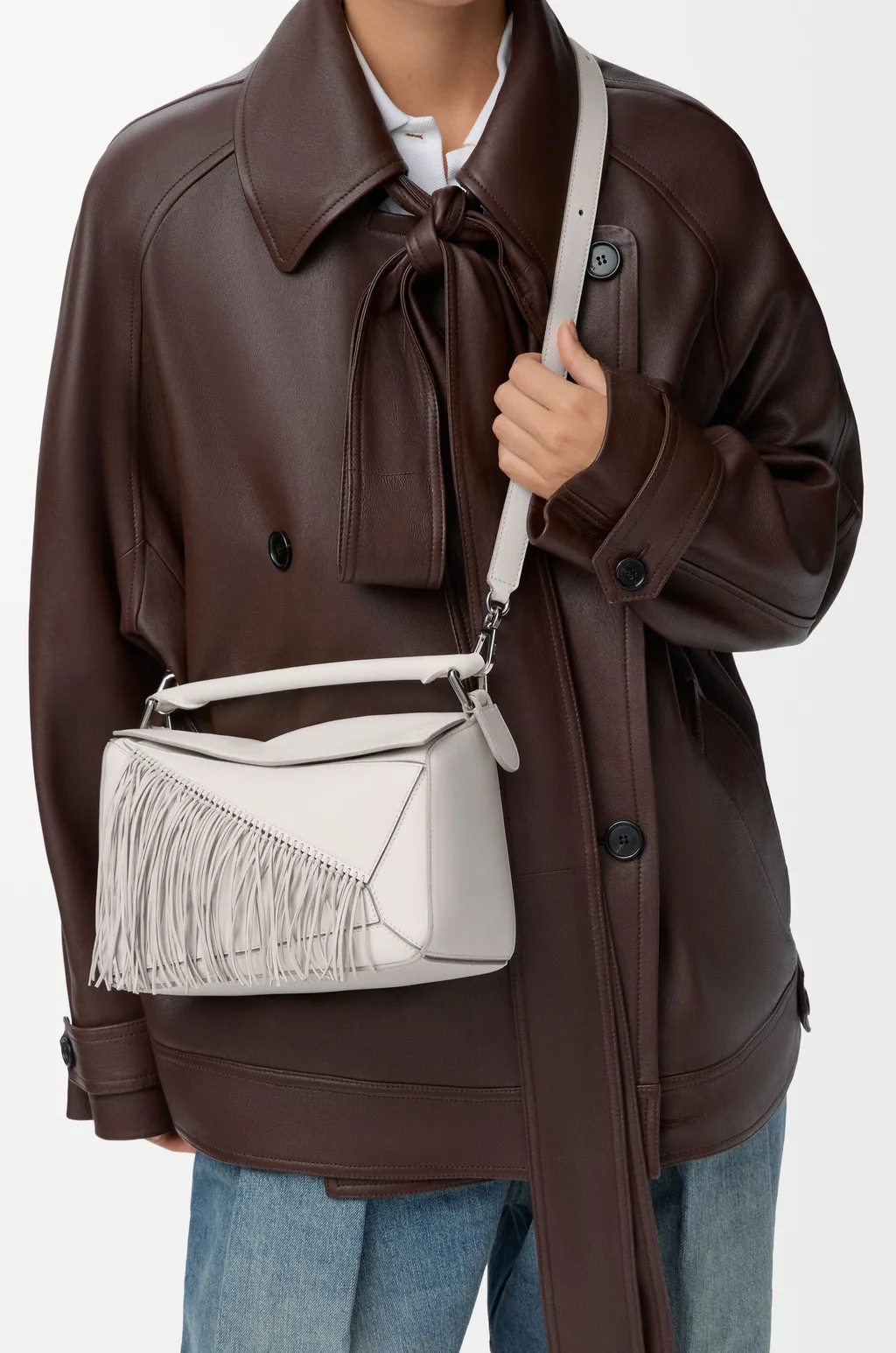 Fringe Small Puzzle Bag In Classic Calfskin