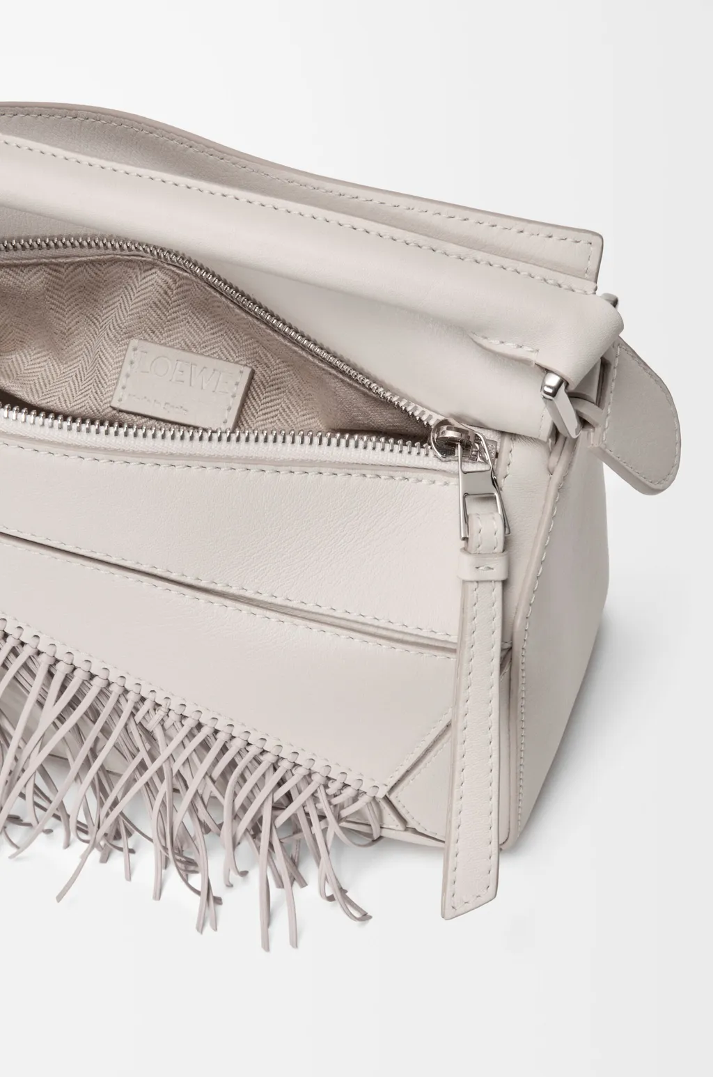 Fringe Small Puzzle Bag In Classic Calfskin