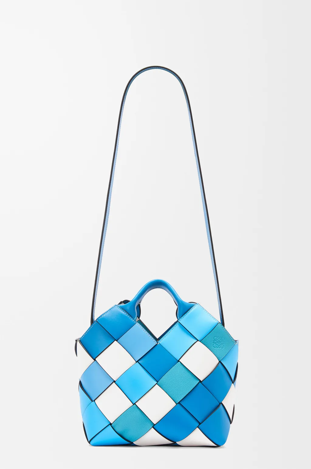 Small Surplus Leather Woven Basket Bag In Calfskin