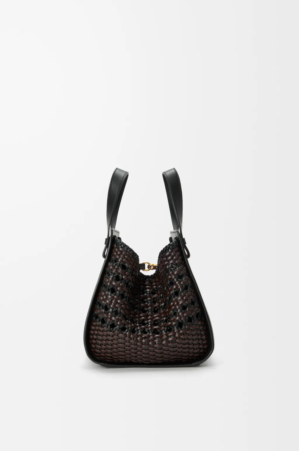 Compact Hammock Bag In Smooth Calfskin And Woven Nappa Calfskin