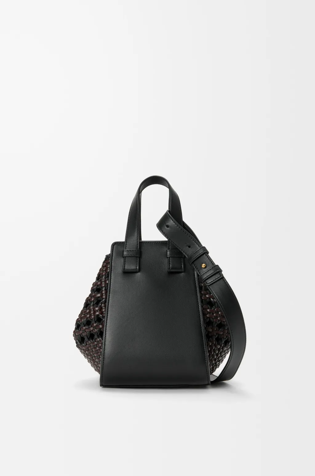 Compact Hammock Bag In Smooth Calfskin And Woven Nappa Calfskin