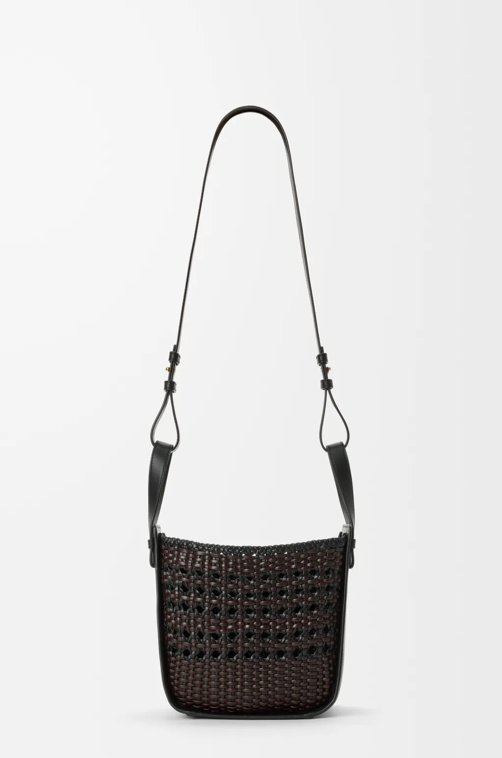 Compact Hammock Bag In Smooth Calfskin And Woven Nappa Calfskin