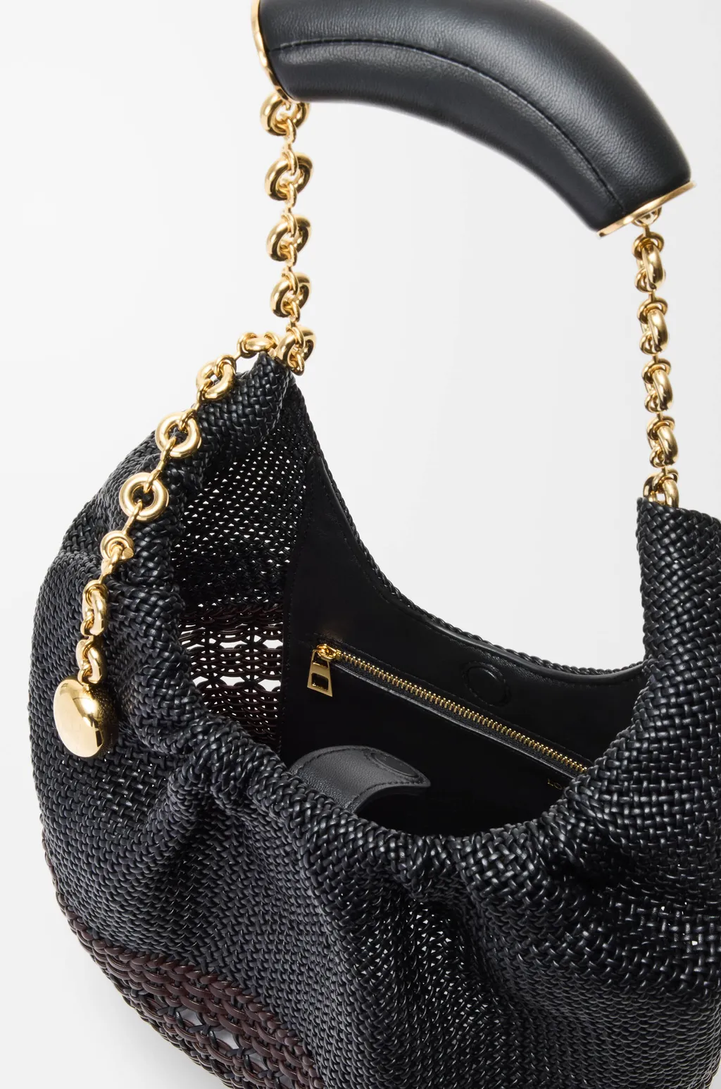 Small Squeeze Bag In Woven Nappa Calfskin