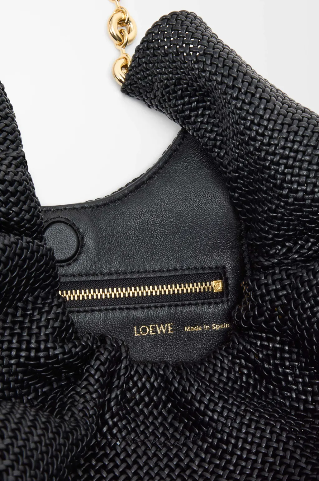 Small Squeeze Bag In Woven Nappa Calfskin