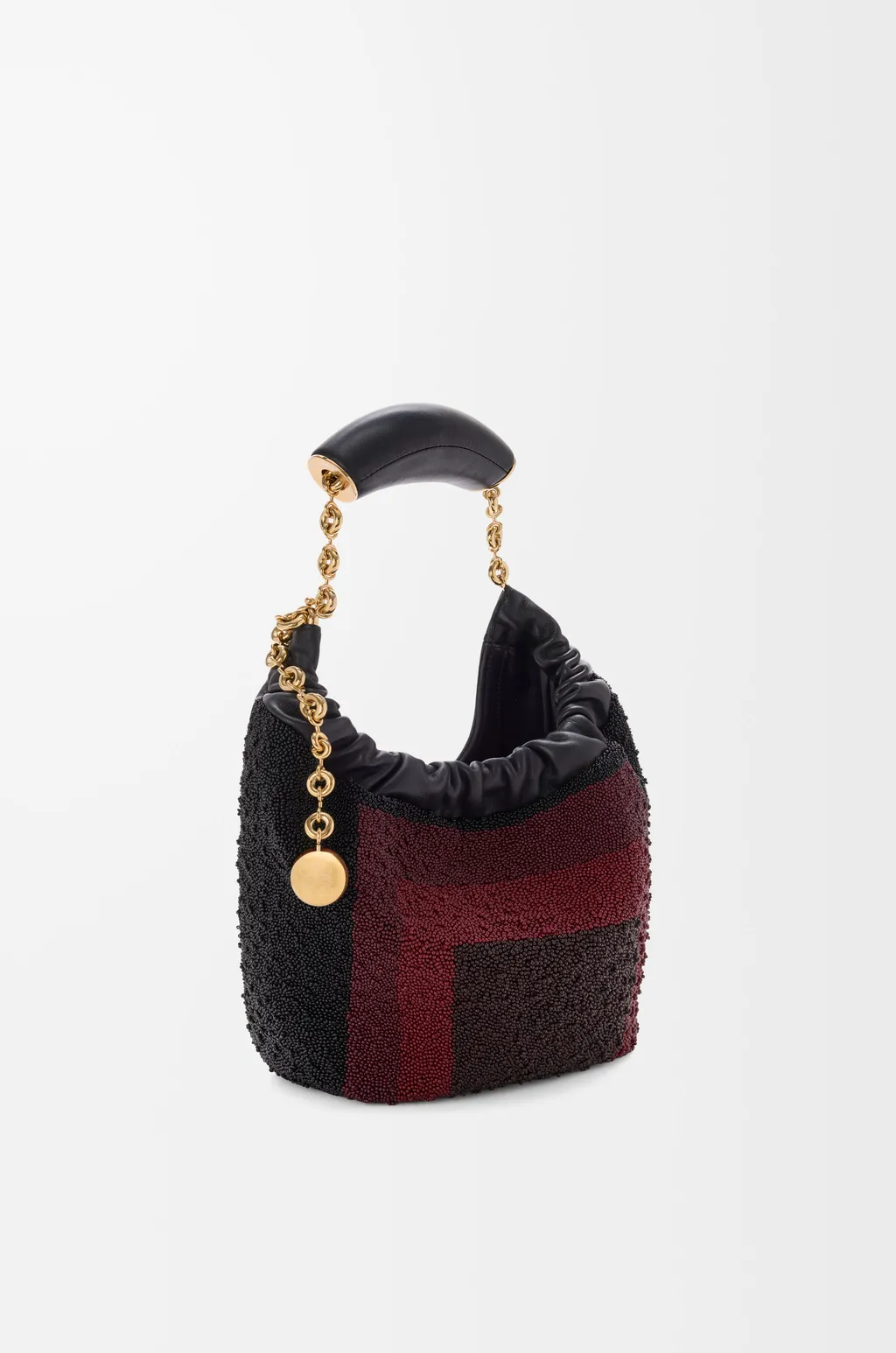 Mini Squeeze Bag In Beaded Leather