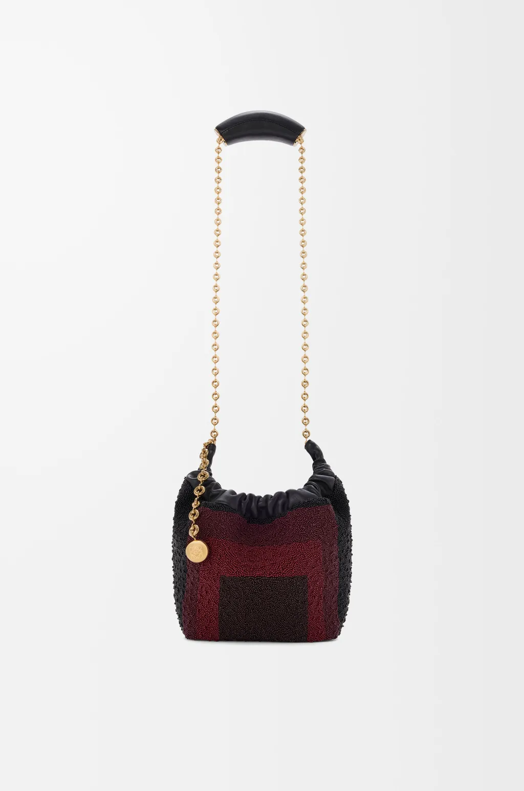 Mini Squeeze Bag In Beaded Leather