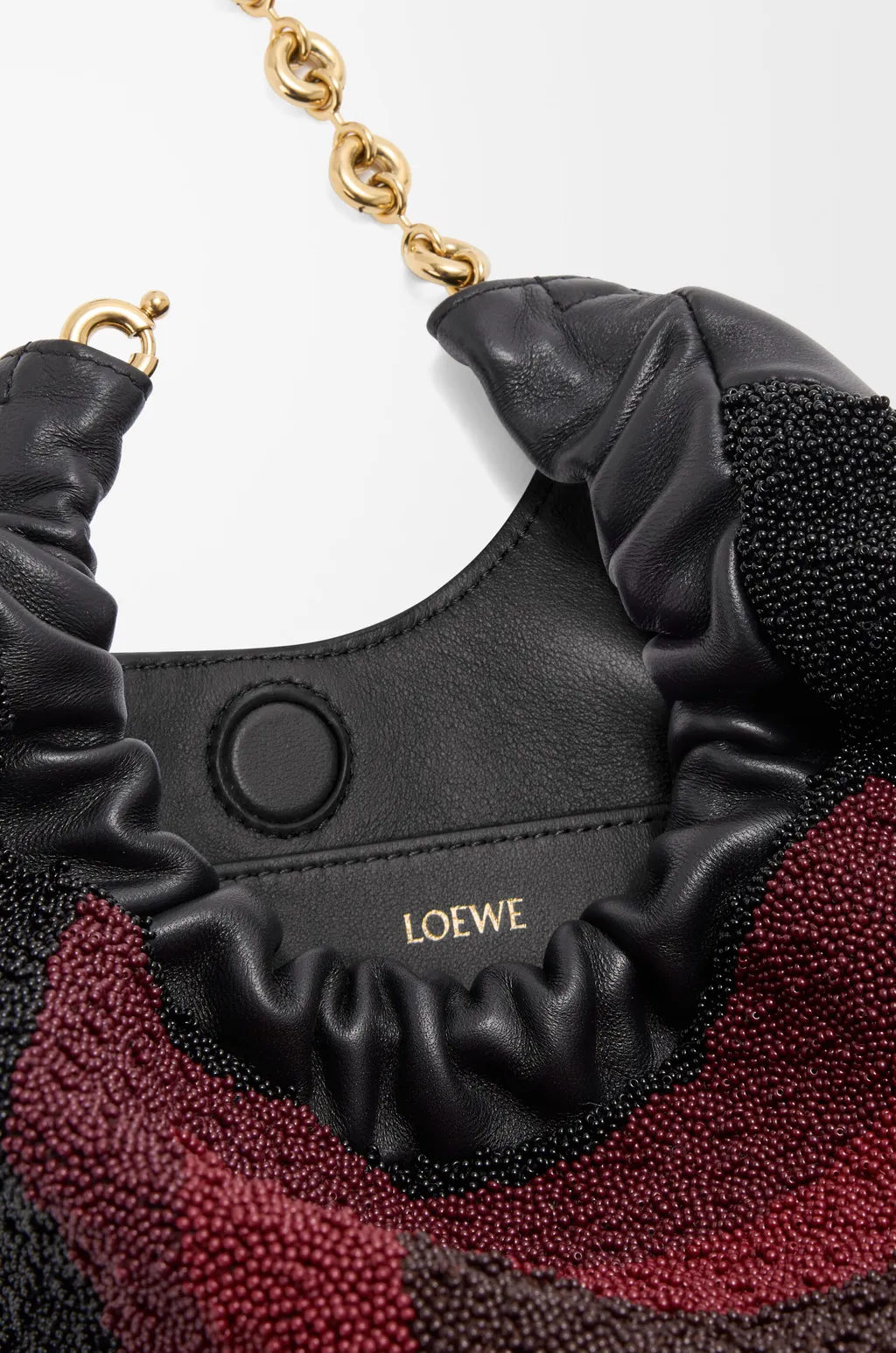 Mini Squeeze Bag In Beaded Leather