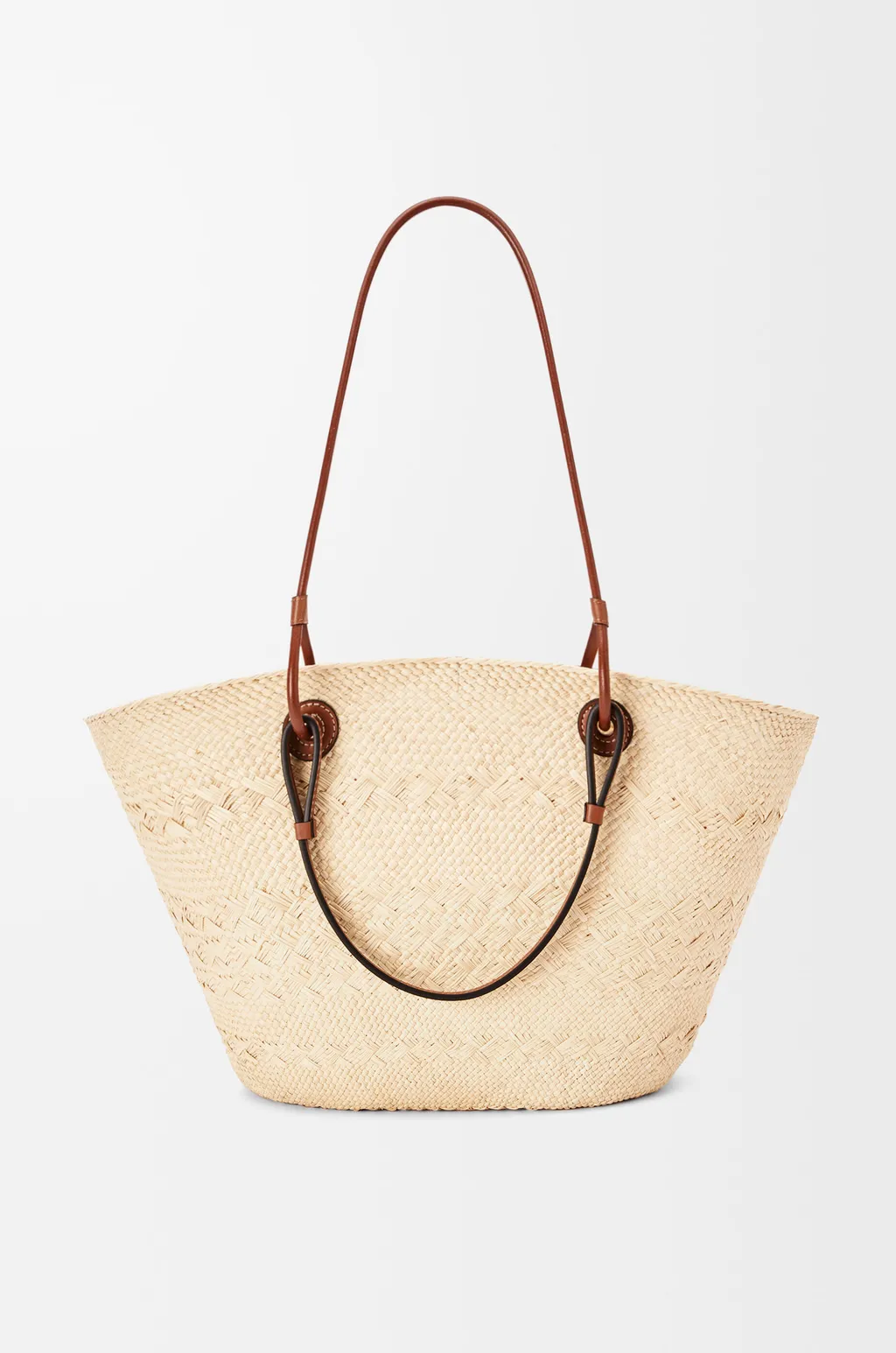 Medium Anagram Basket Bag In Iraca Palm And Calfskin