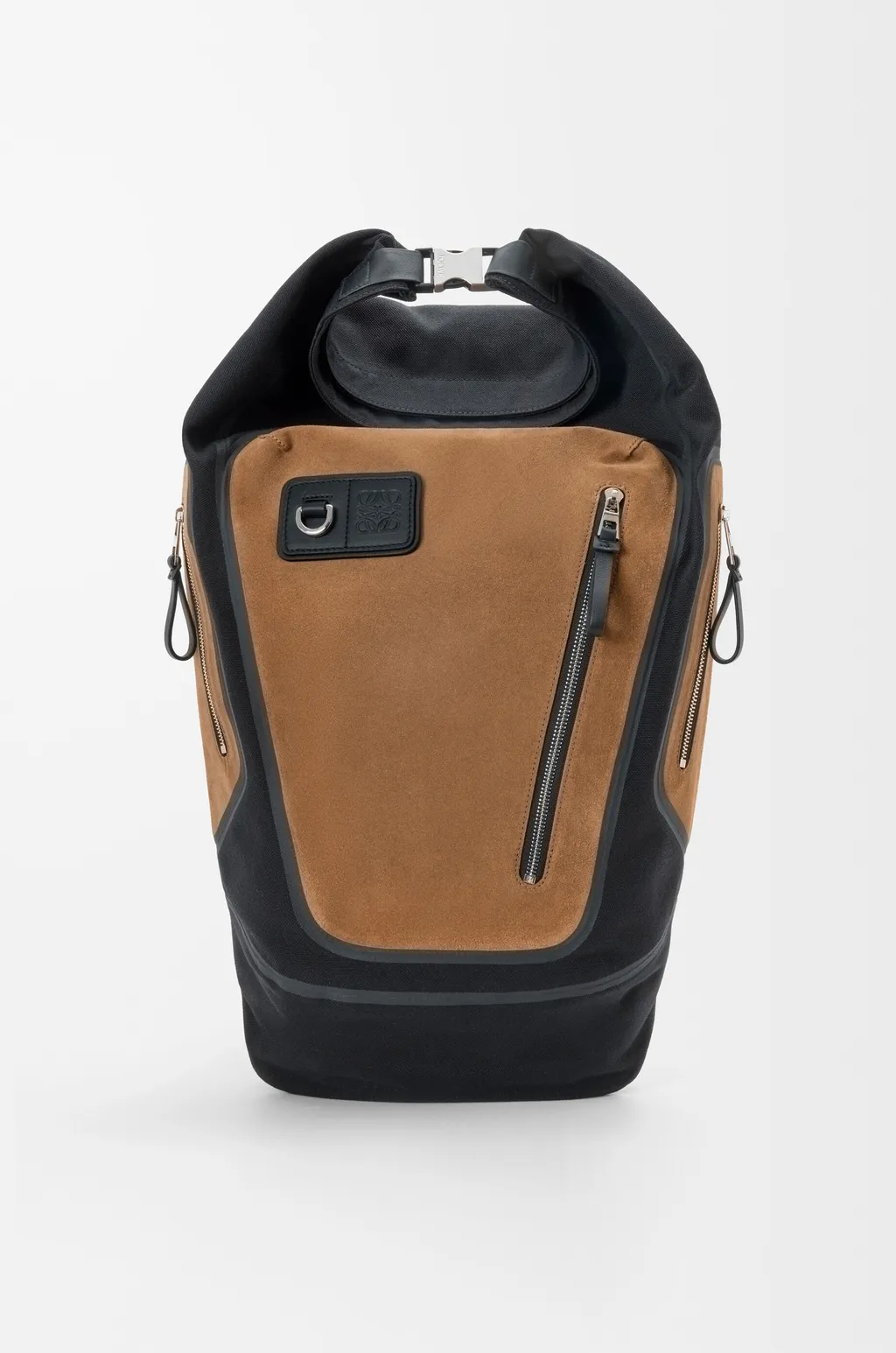 Flex Roll-Top Backpack In Canvas And Suede