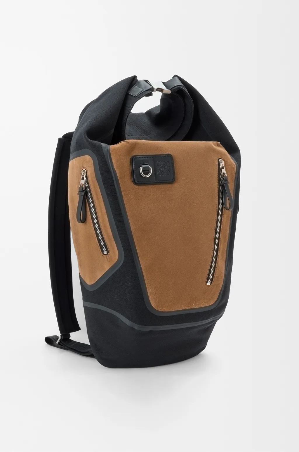 Flex Roll-Top Backpack In Canvas And Suede