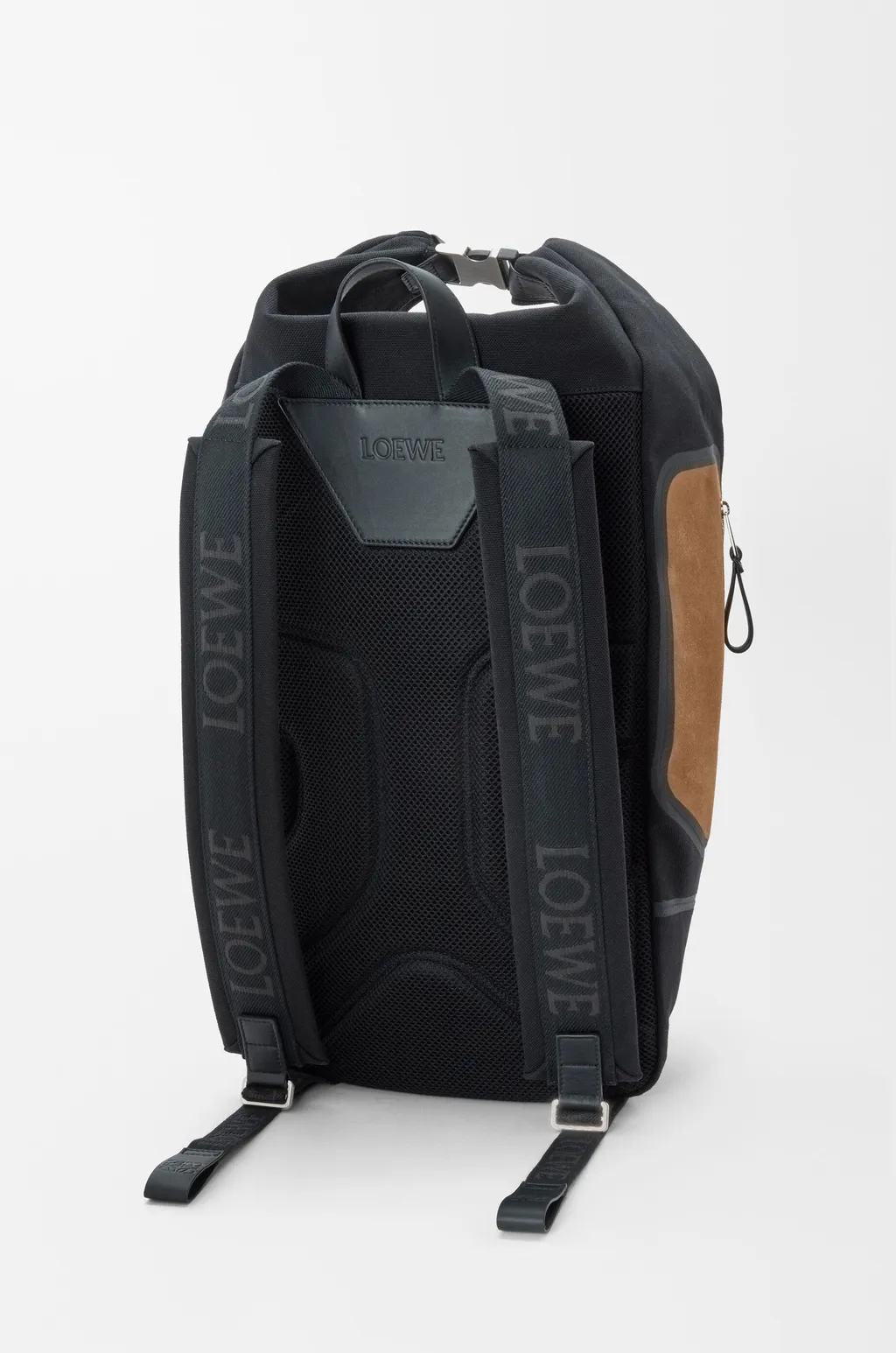 Flex Roll-Top Backpack In Canvas And Suede