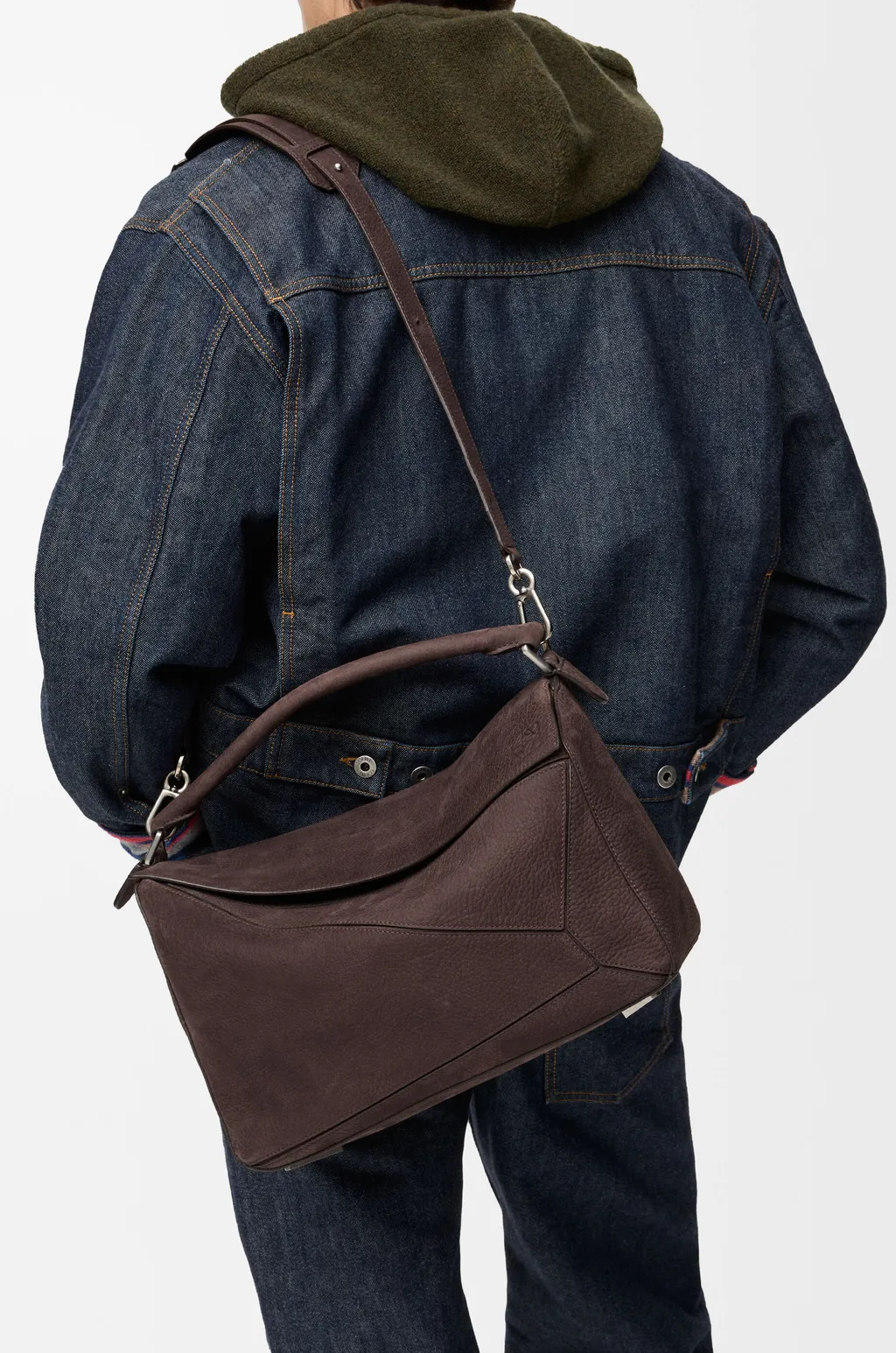 Large Puzzle Bag In Grained Nubuck