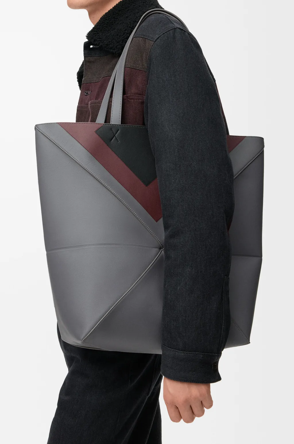 Xl Puzzle Fold Tote In Nappa Calfskin