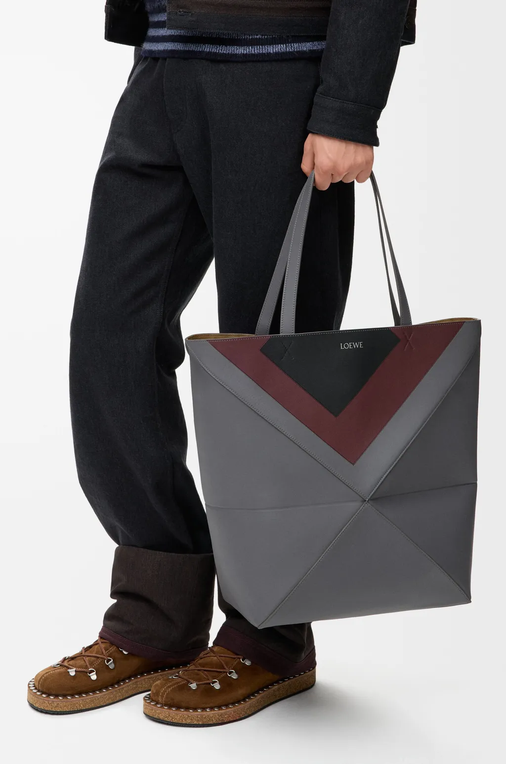 Xl Puzzle Fold Tote In Nappa Calfskin