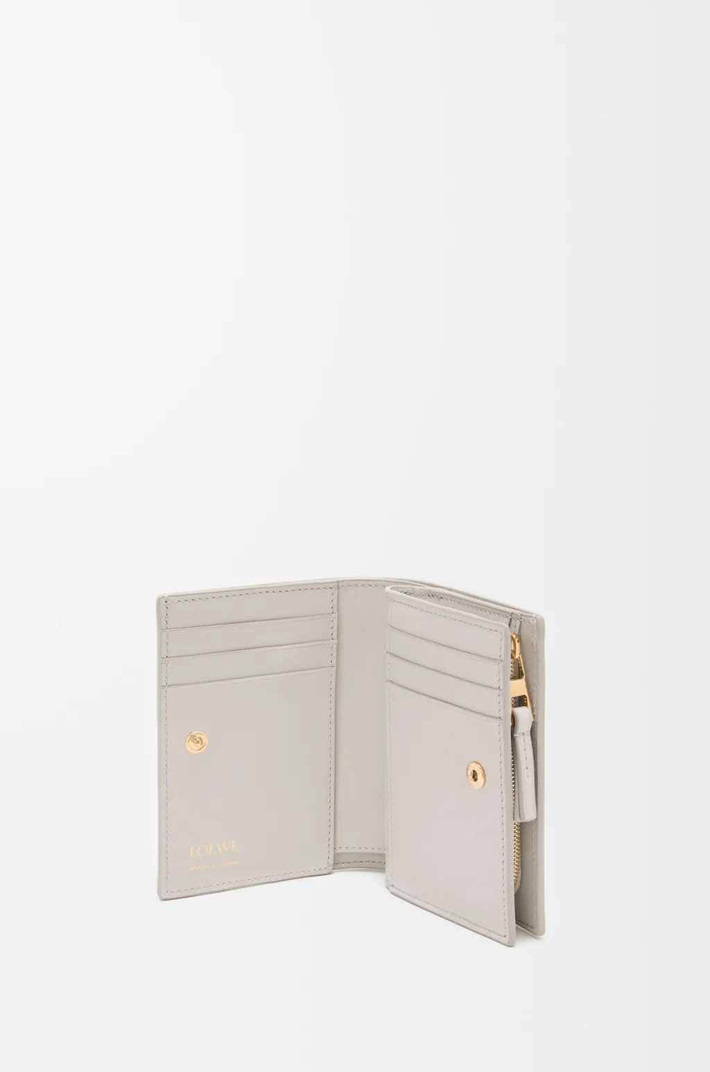 Duet Compact Wallet In Smooth And Grained Calfskin