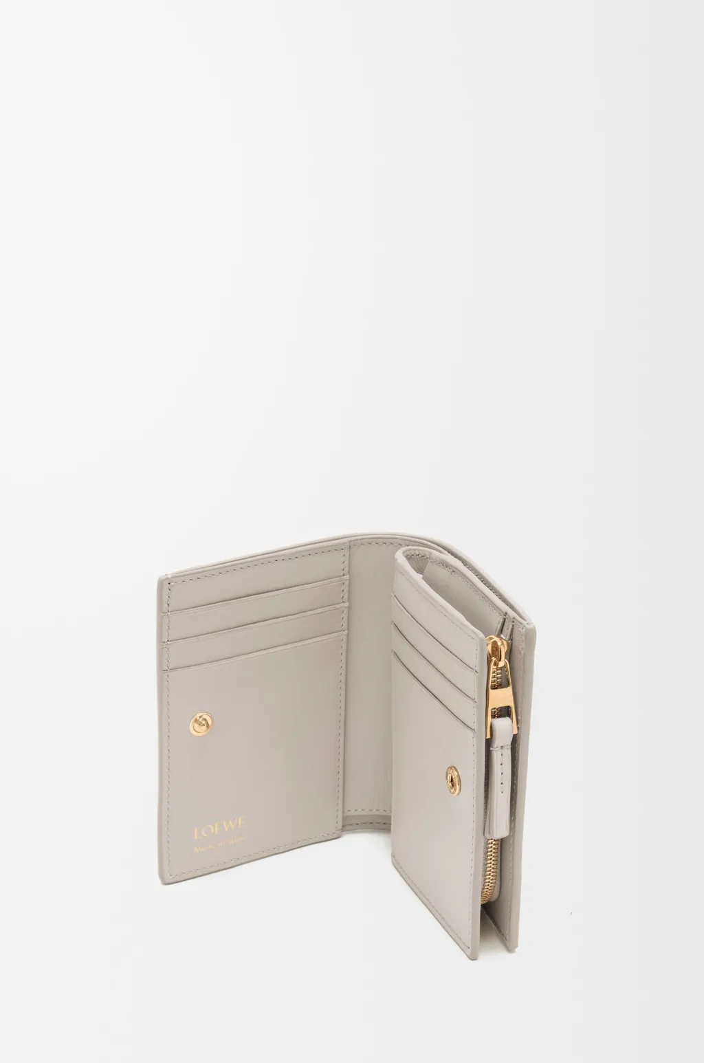Duet Compact Wallet In Smooth And Grained Calfskin