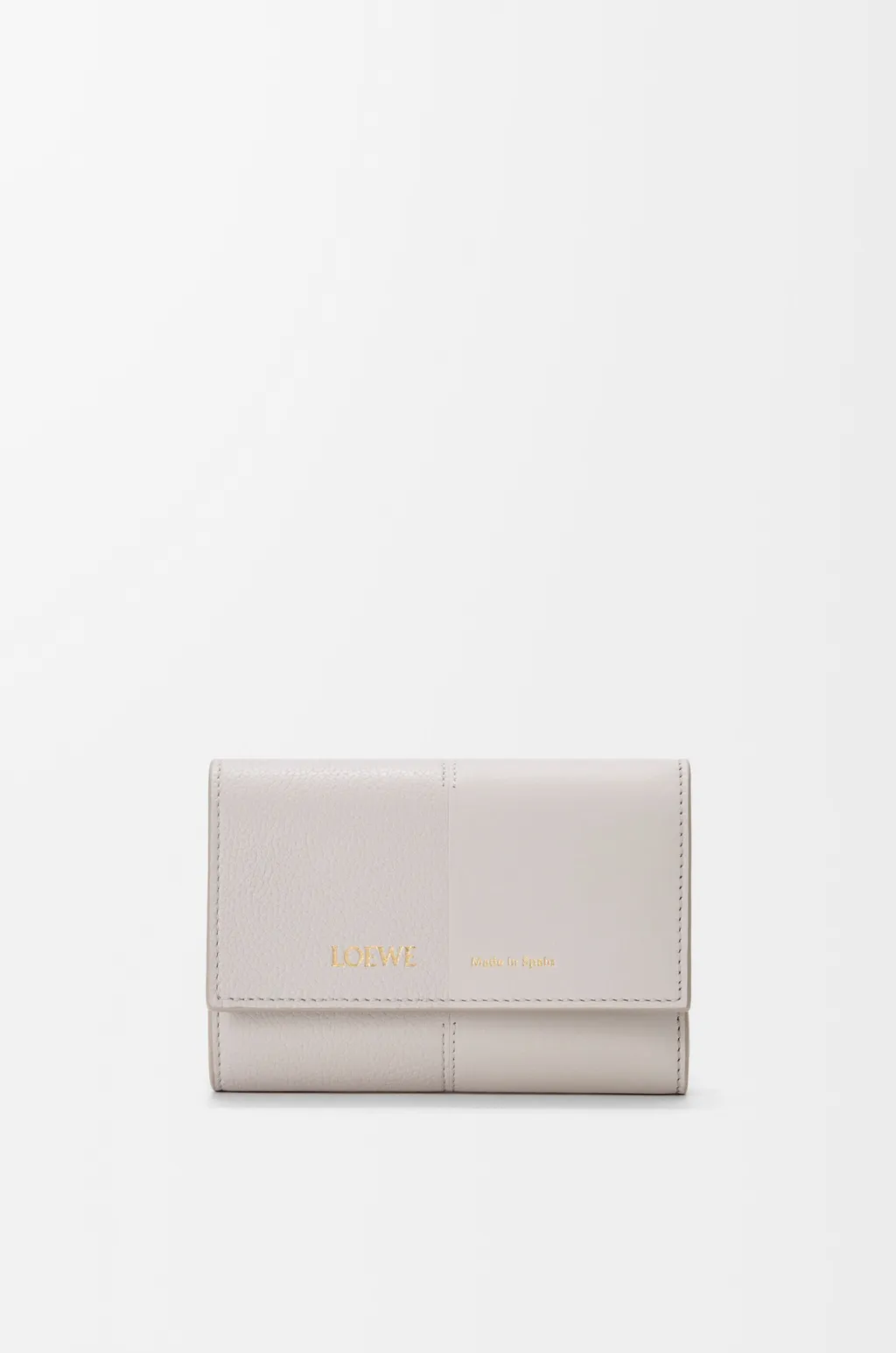 Small Vertical Wallet In Smooth And Grained Calfskin