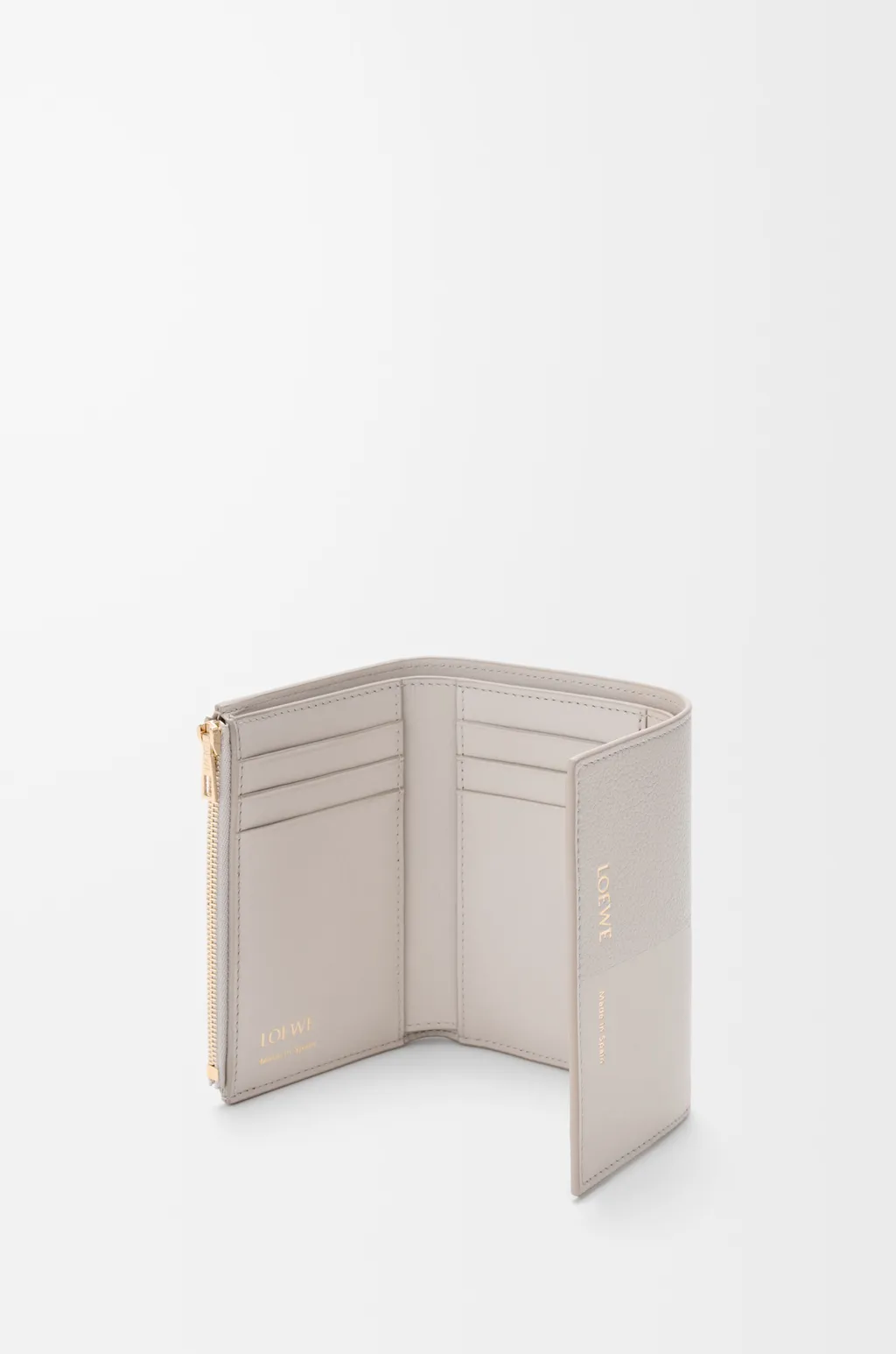 Small Vertical Wallet In Smooth And Grained Calfskin