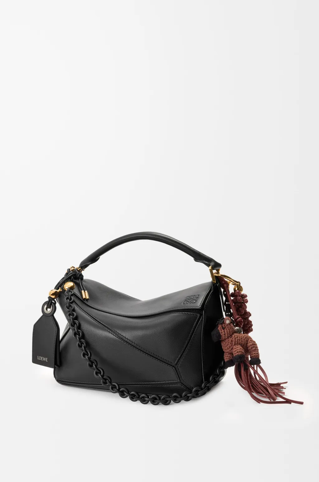 Braided Knot Charm In Calfskin