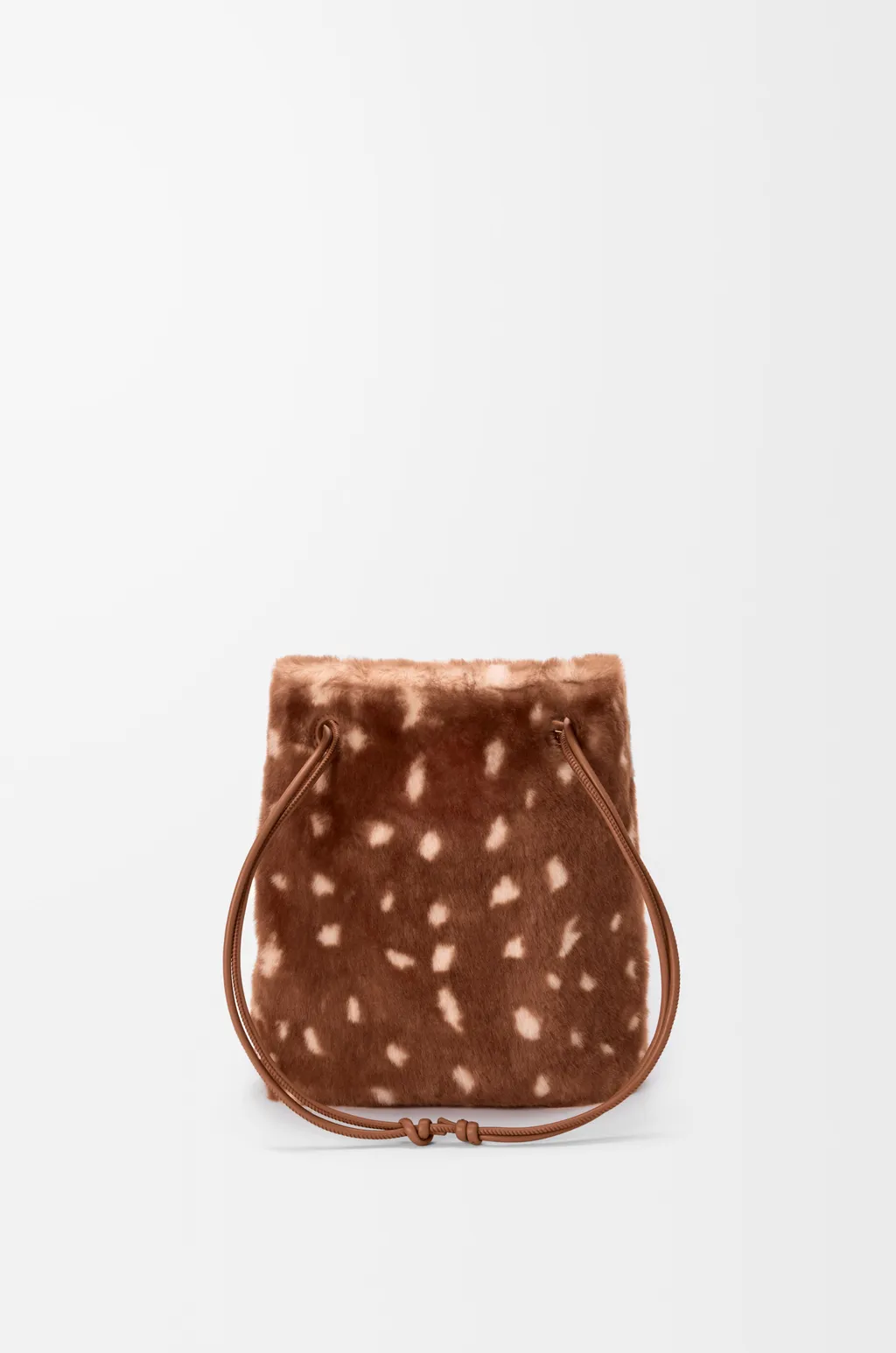Pebble Pouch In Printed Shearling