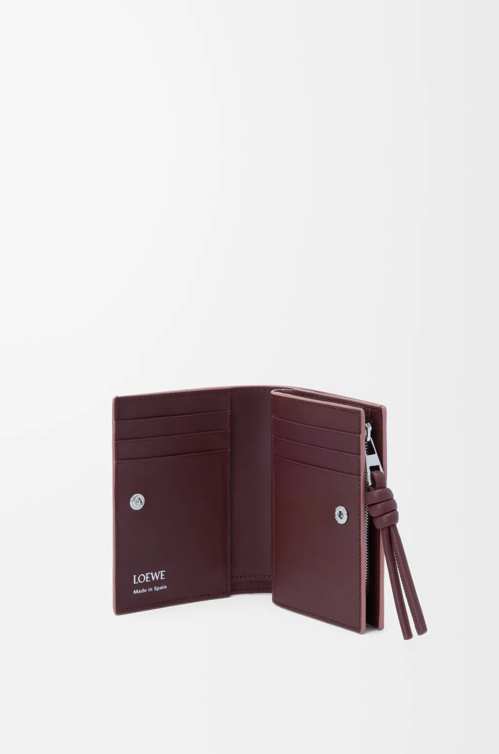Knot Compact Wallet In Shiny Nappa Calfskin