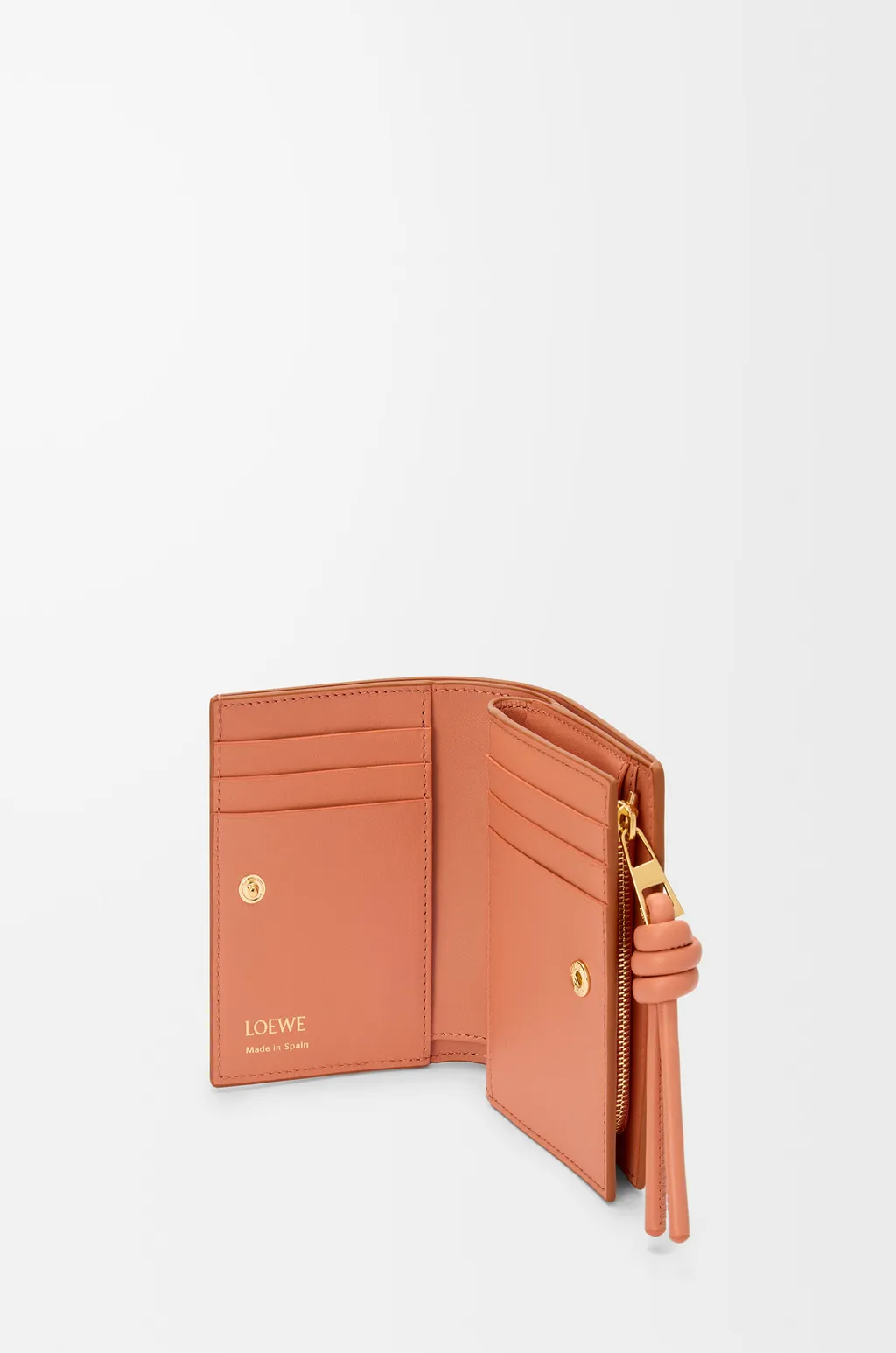 Knot Compact Wallet In Shiny Nappa Calfskin