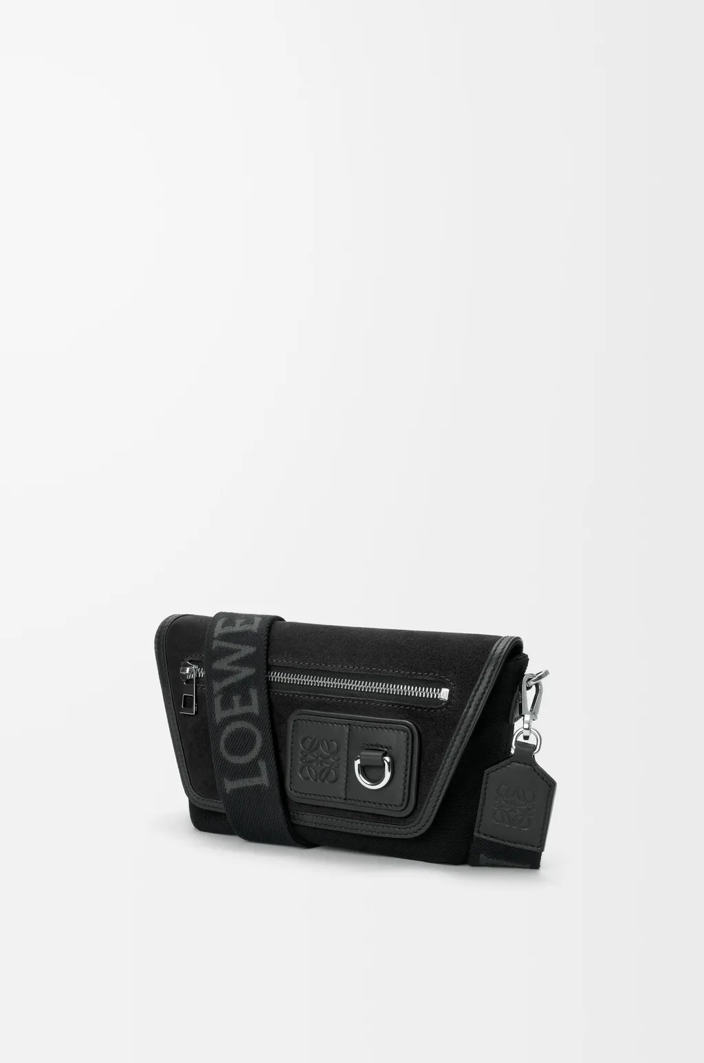 Mini Flex Messenger In Canvas And Suede