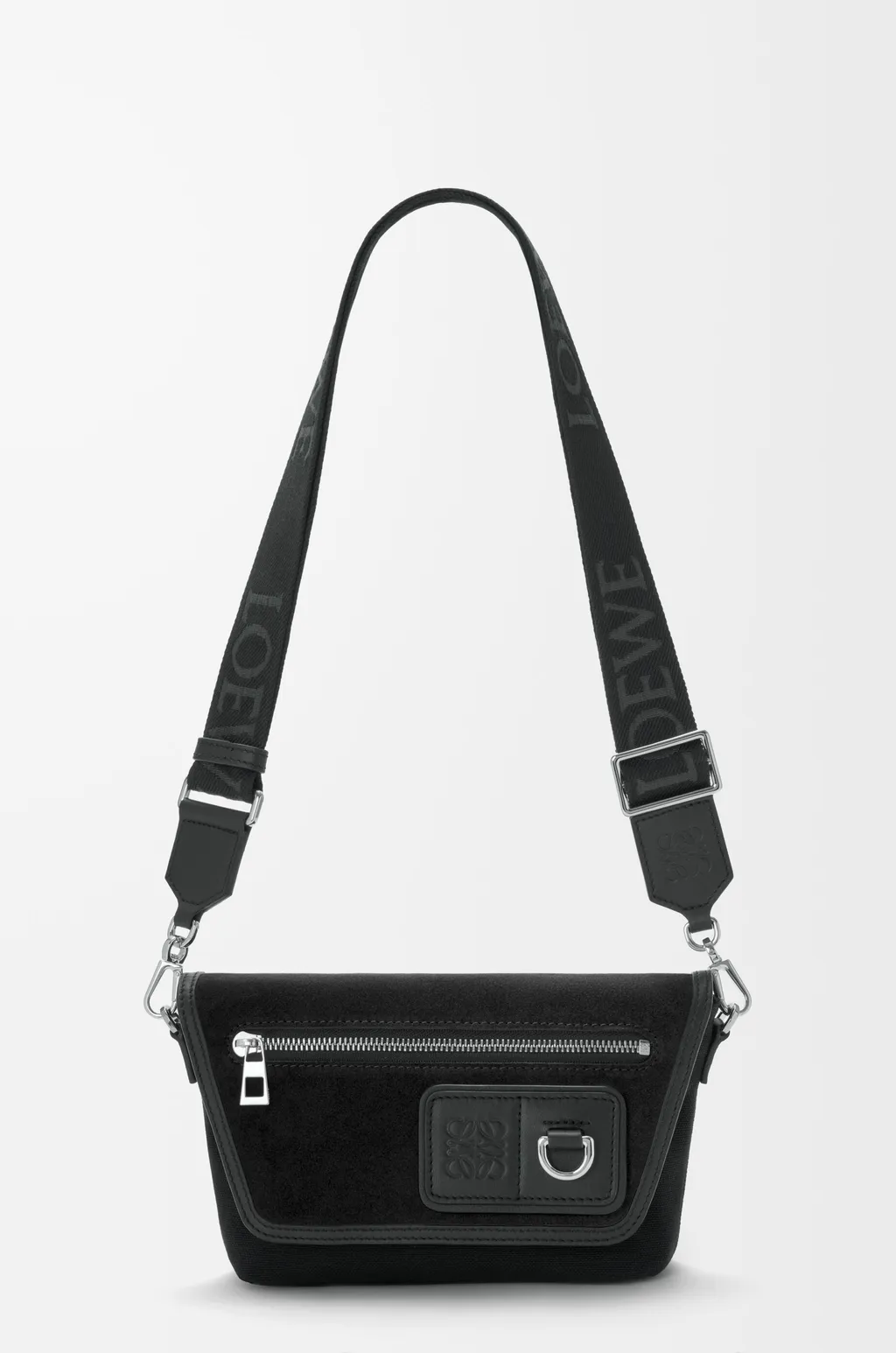 Mini Flex Messenger In Canvas And Suede