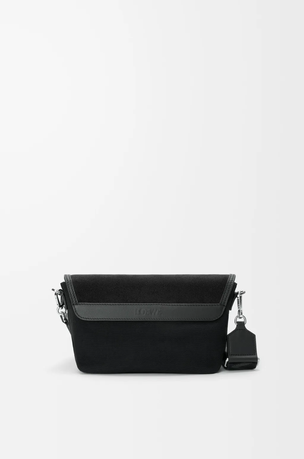 Mini Flex Messenger In Canvas And Suede