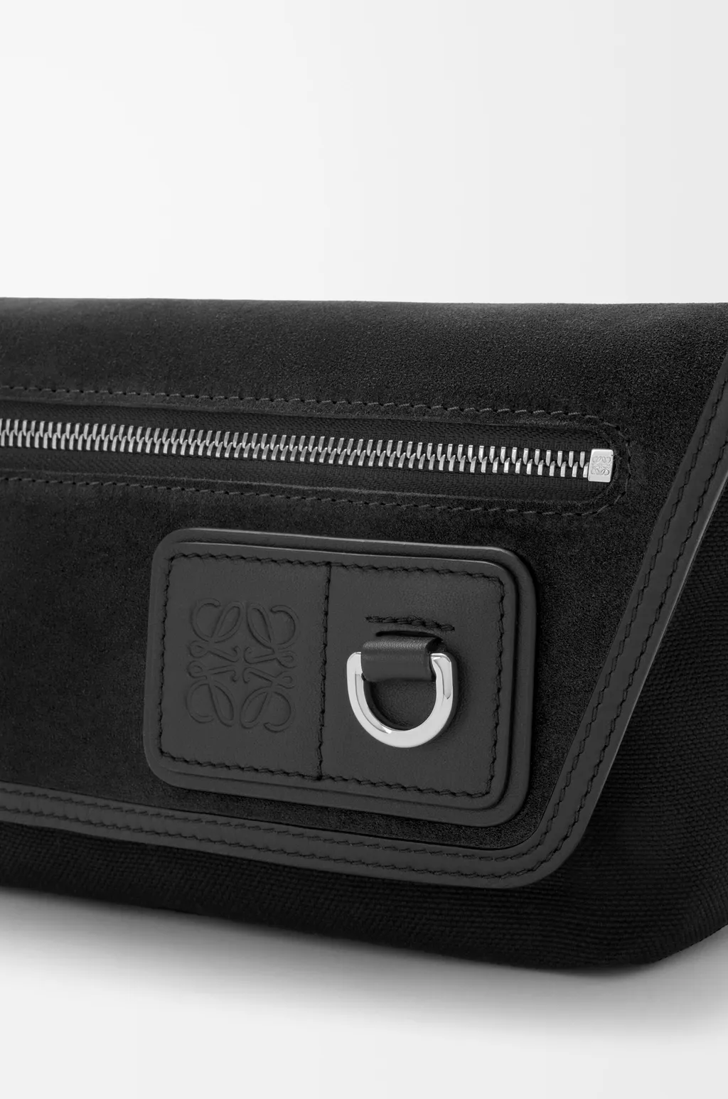 Mini Flex Messenger In Canvas And Suede