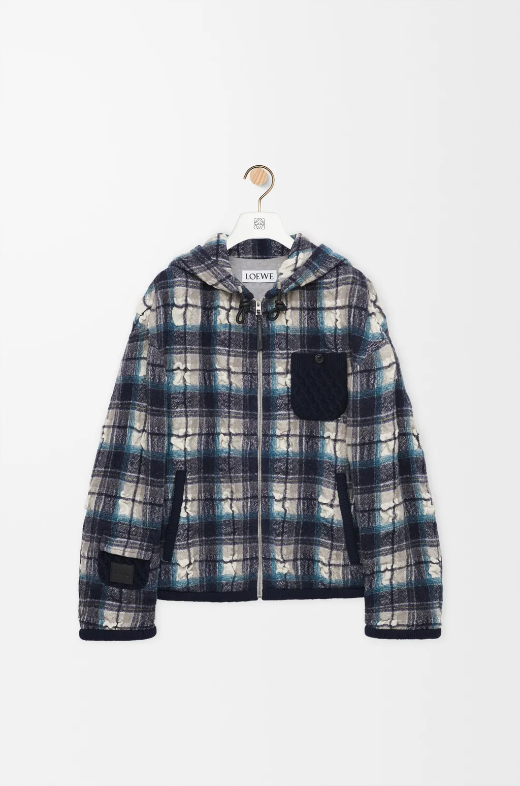 Hooded Jacket In Wool And Linen