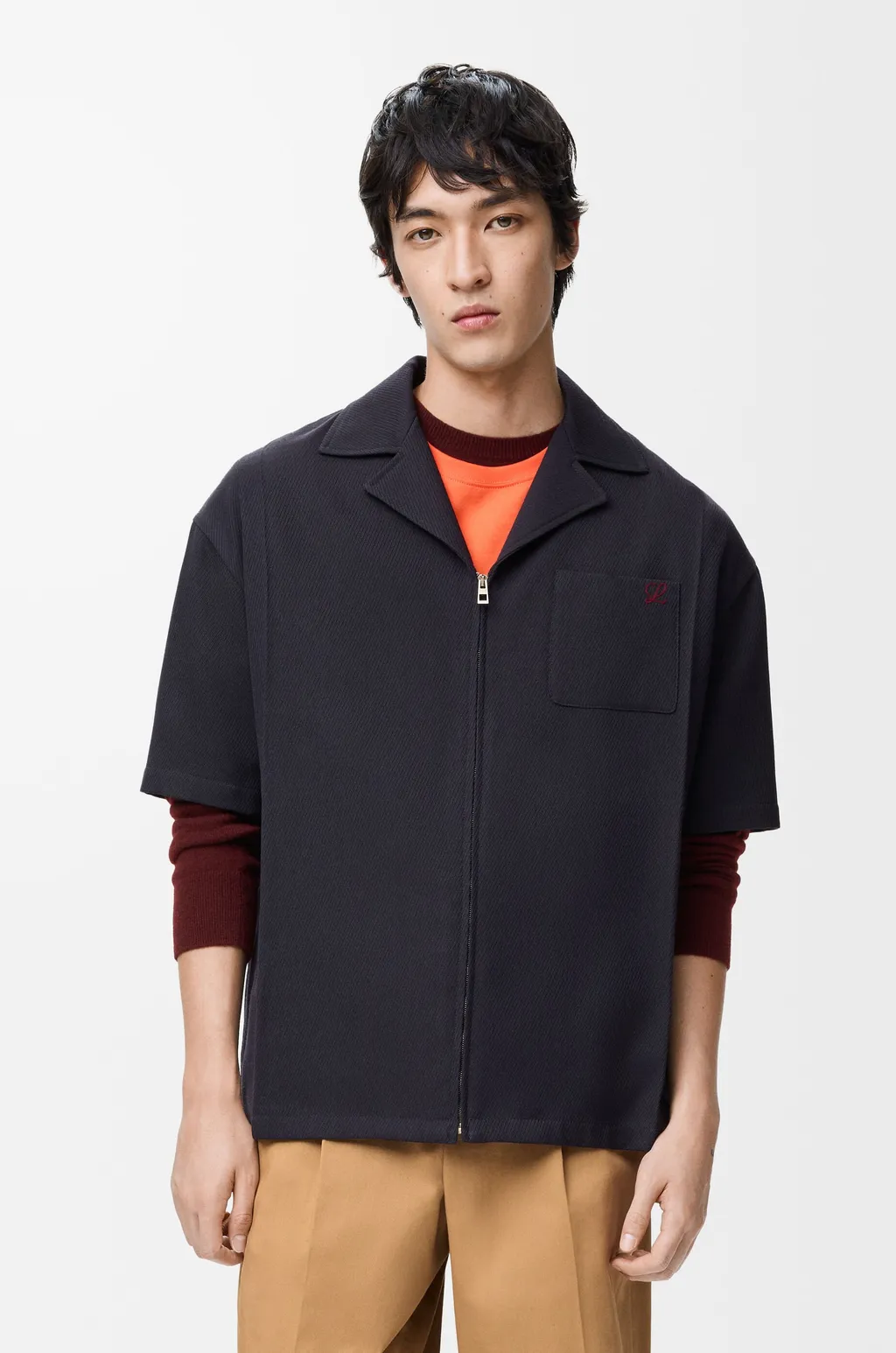 Short Sleeve Shirt In Wool