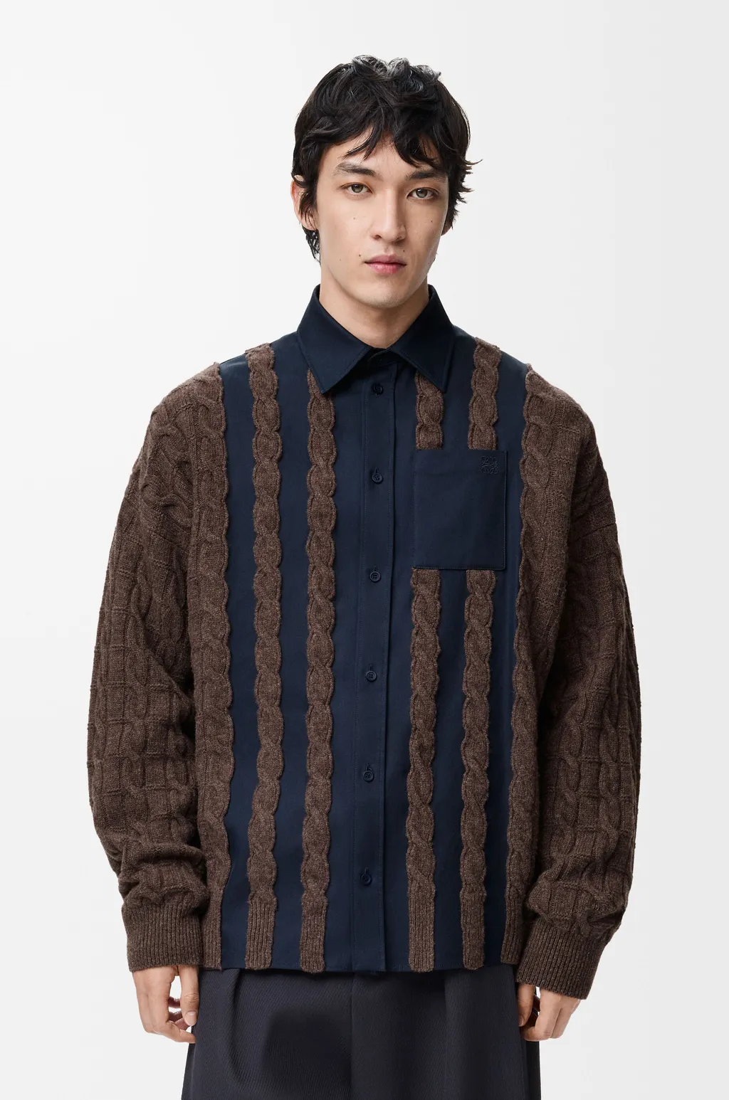 Hybrid Shirt In Cotton And Wool